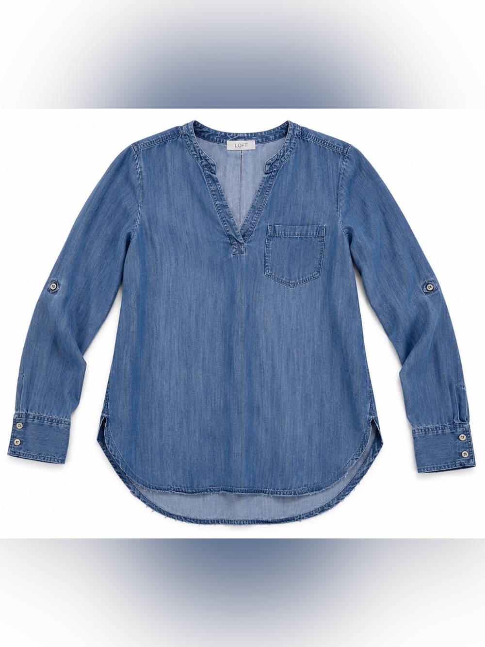 LOFT outlet lounge Blue Denim Long Sleeve Top